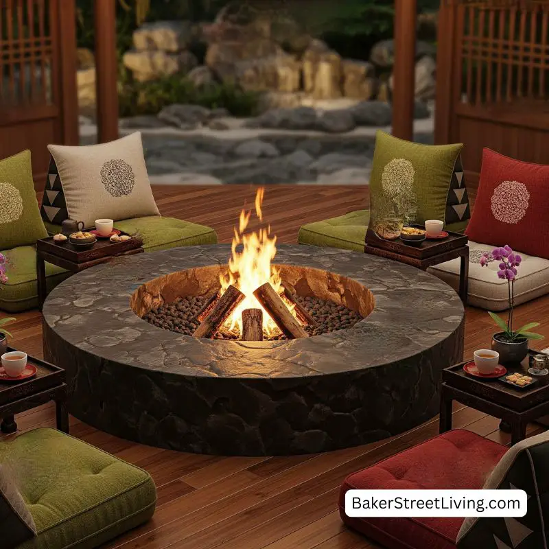 fire pit seating ideas - Asian Flair