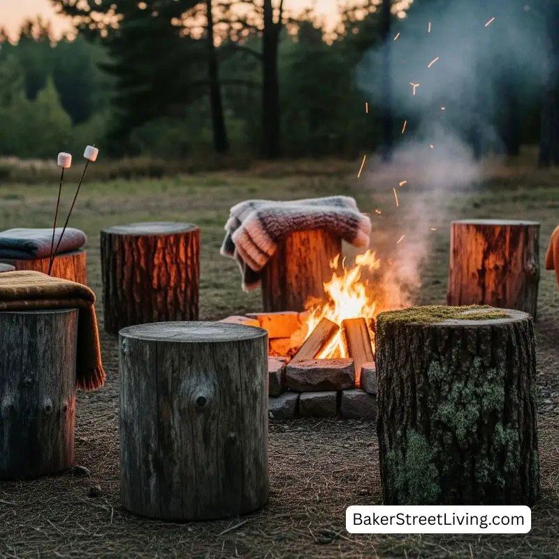 Fire Pit Ideas - Wood Stumps