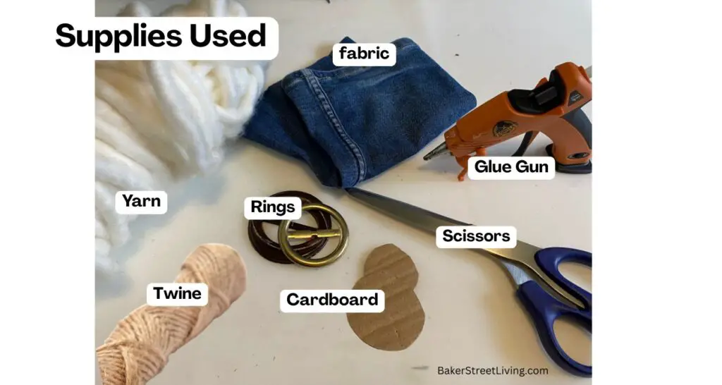 supplies used to make a rag flower