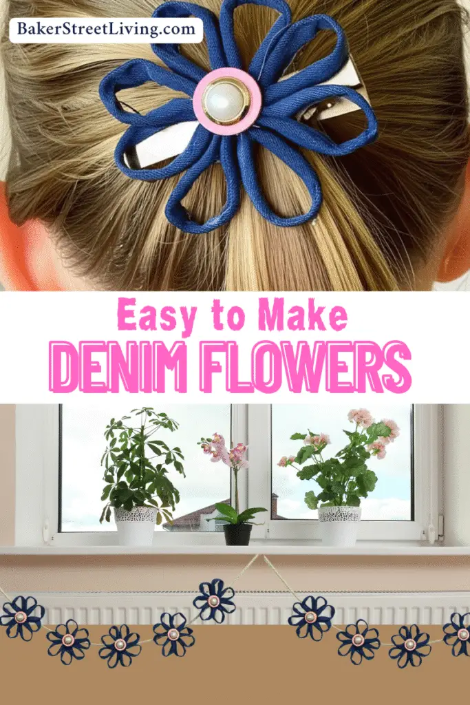 recycled denim flowers