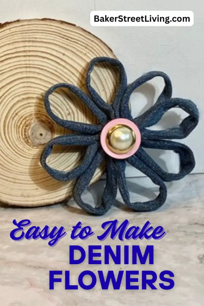 recycled denim flowers made from old jeans
