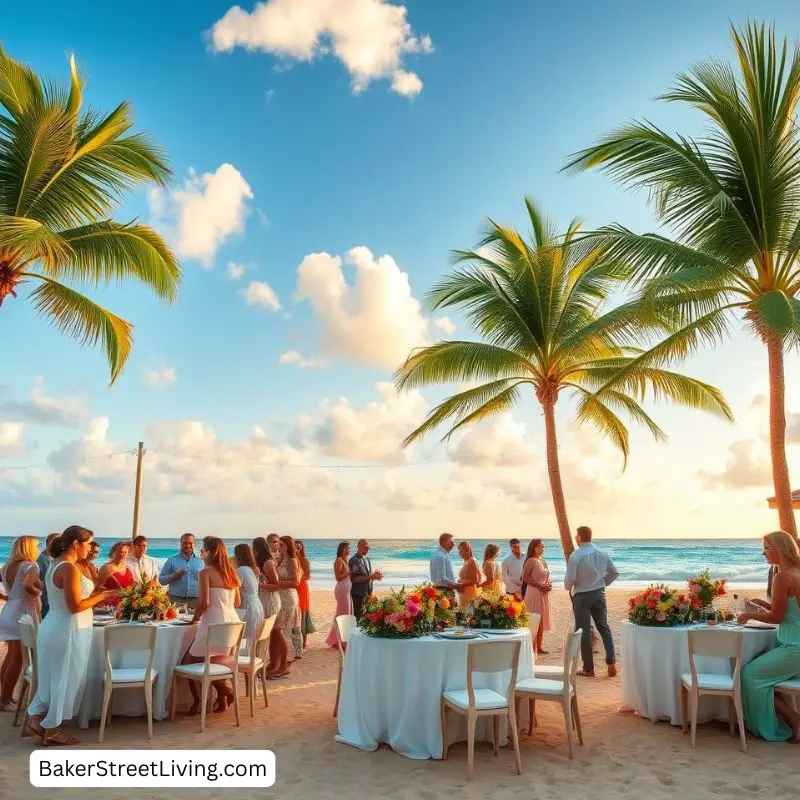 tropical beach reception