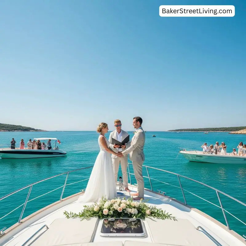 summer wedding on a boat