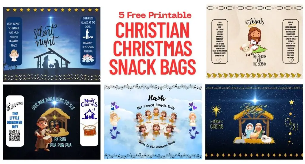 free printable Christian Christmas Snack Bags