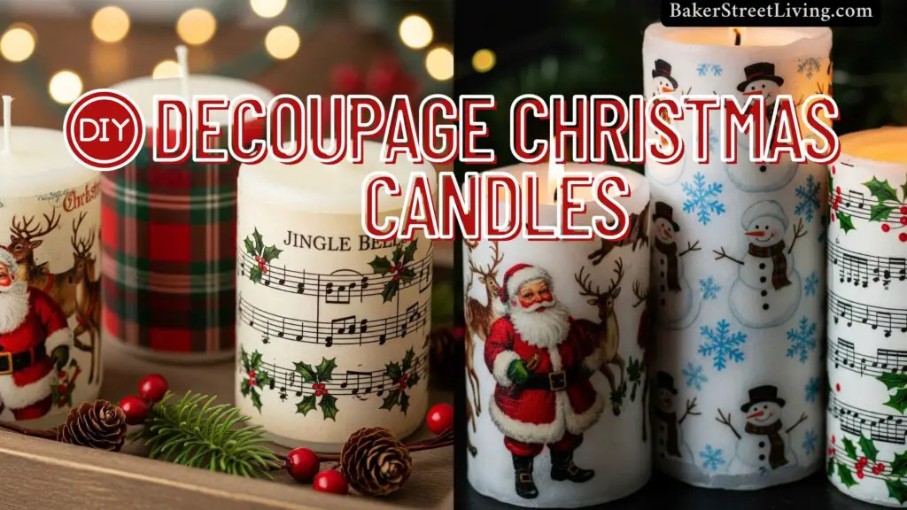 decoupage christmas candles