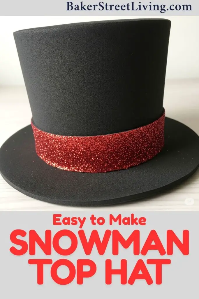 diy snowman top hat with a red band
