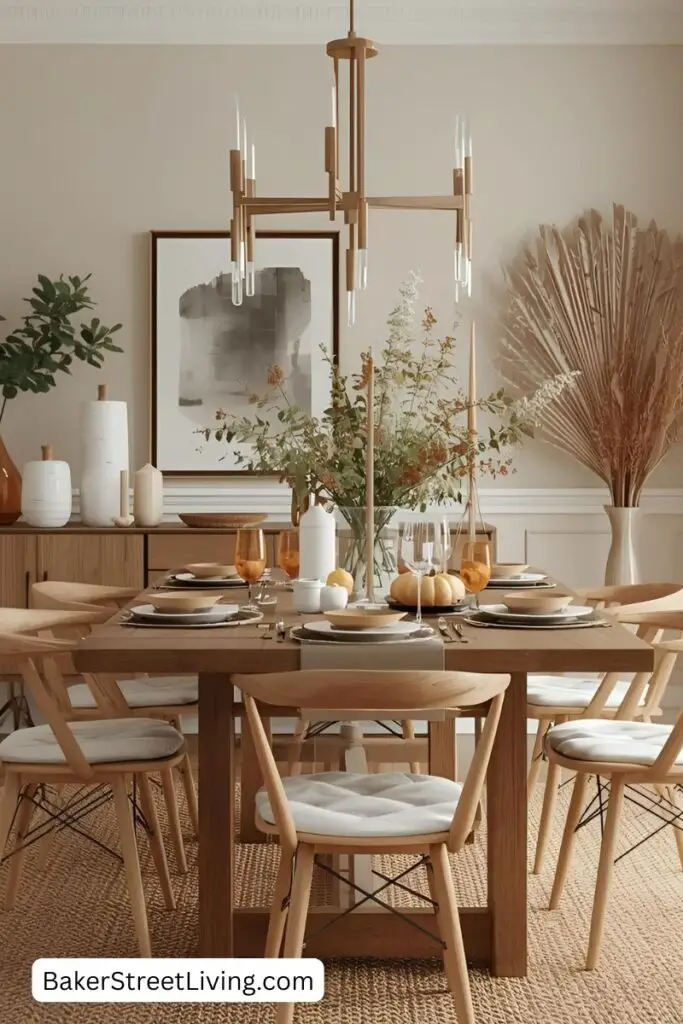 natural tabled decor for fall