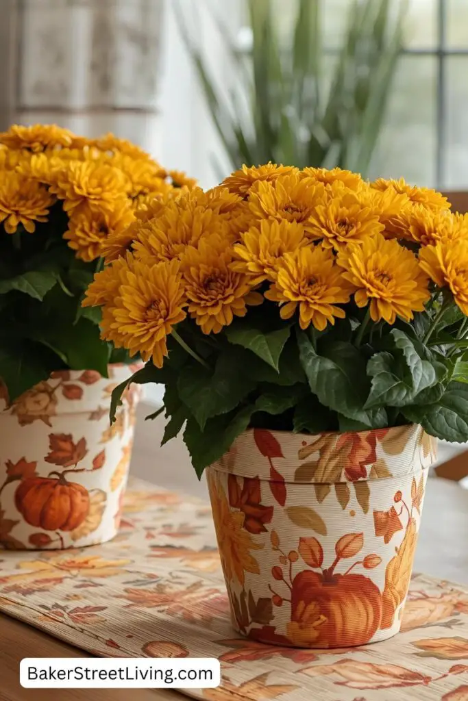 fall decor on a autumn tyable