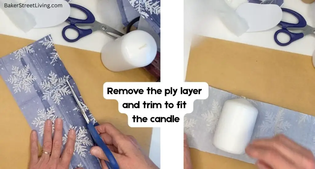 Making Decoupage Christmas Candles