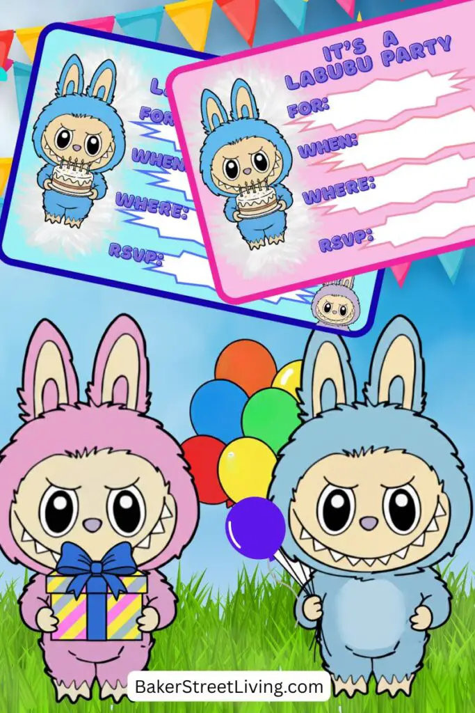 printable labubu party invitation