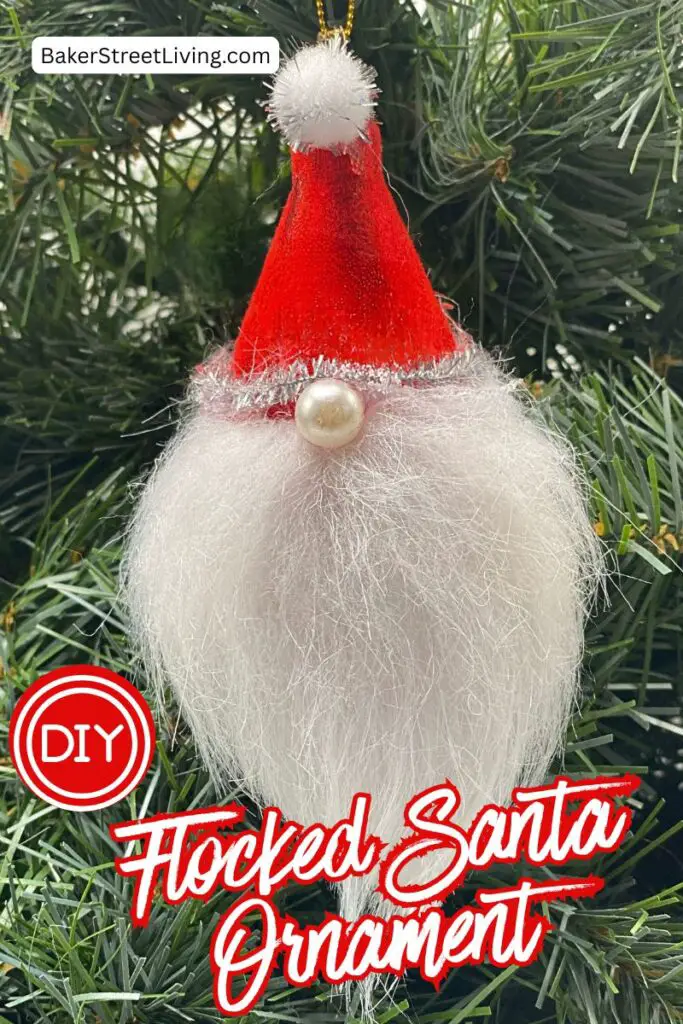 DIY Flocked Santa Ornament