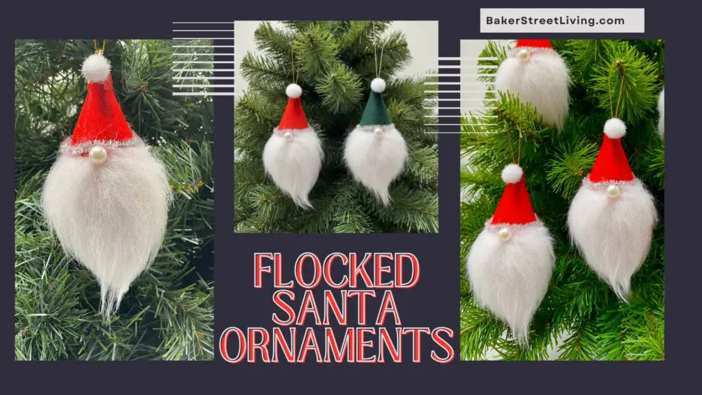 Easy to Make Flocked Santa Ornaments