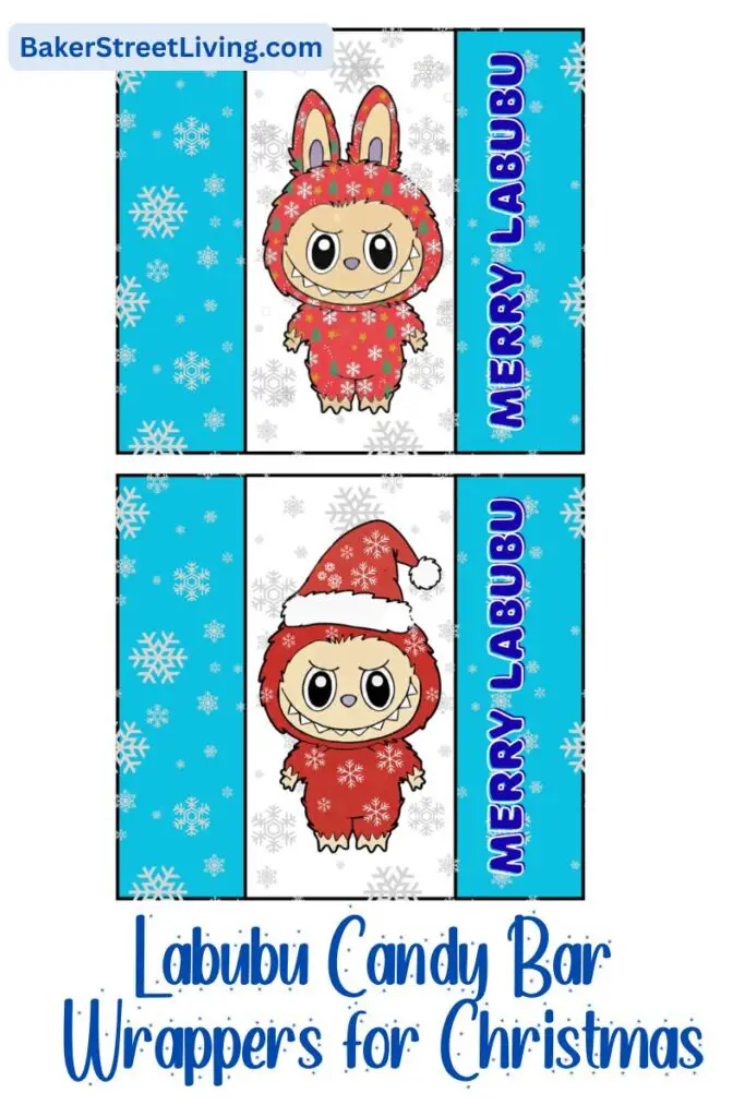 Printable Labubu Candy Bar Wrappers for Christmas