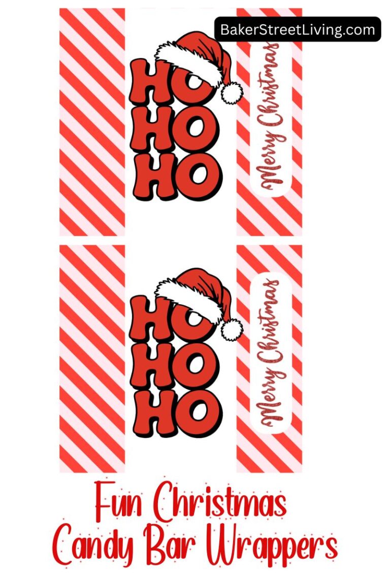 Free Printable Christmas Candy Bar Wrappers (Ho Ho Pattern) Baker