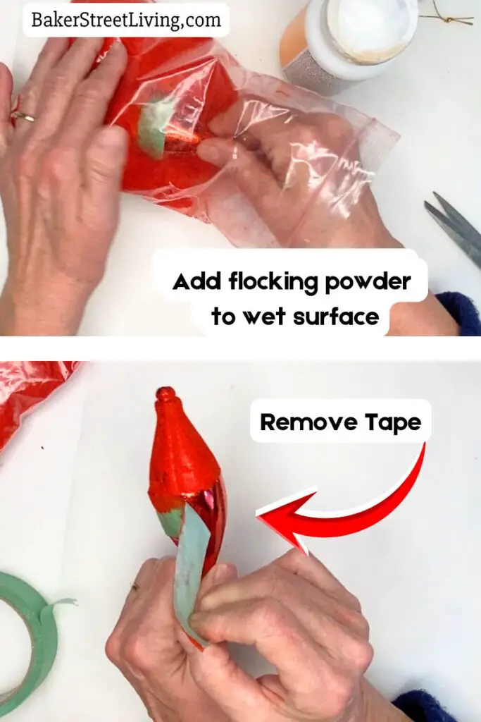 easy to make flocked santa ornament