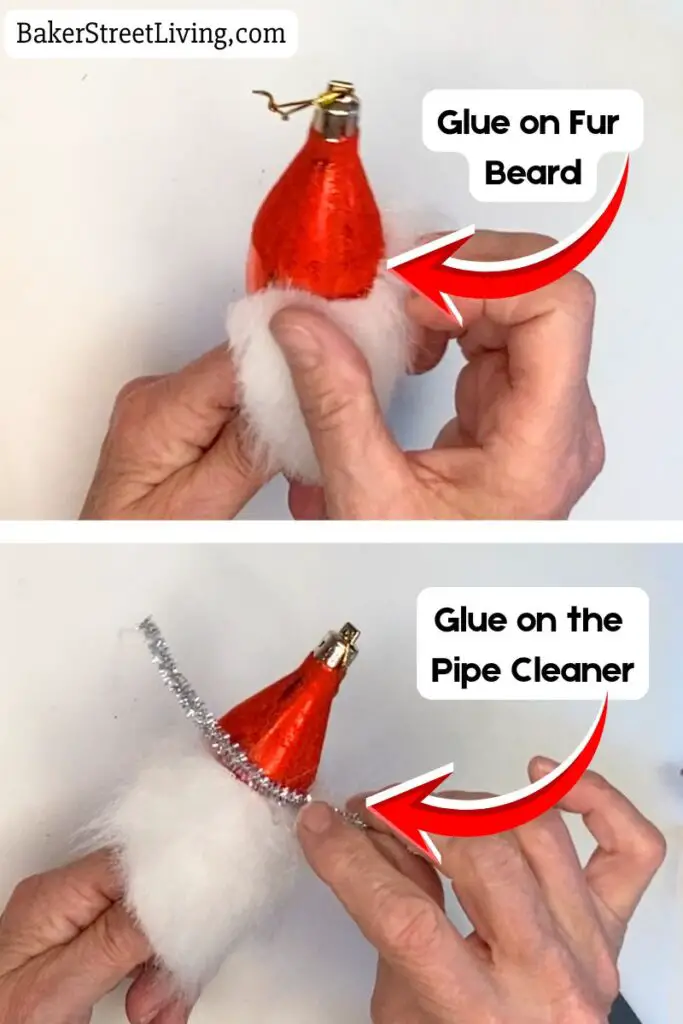 DIY Flocked santa Ornament