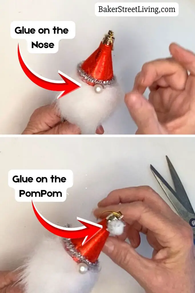 DIY Flocked santa Ornament