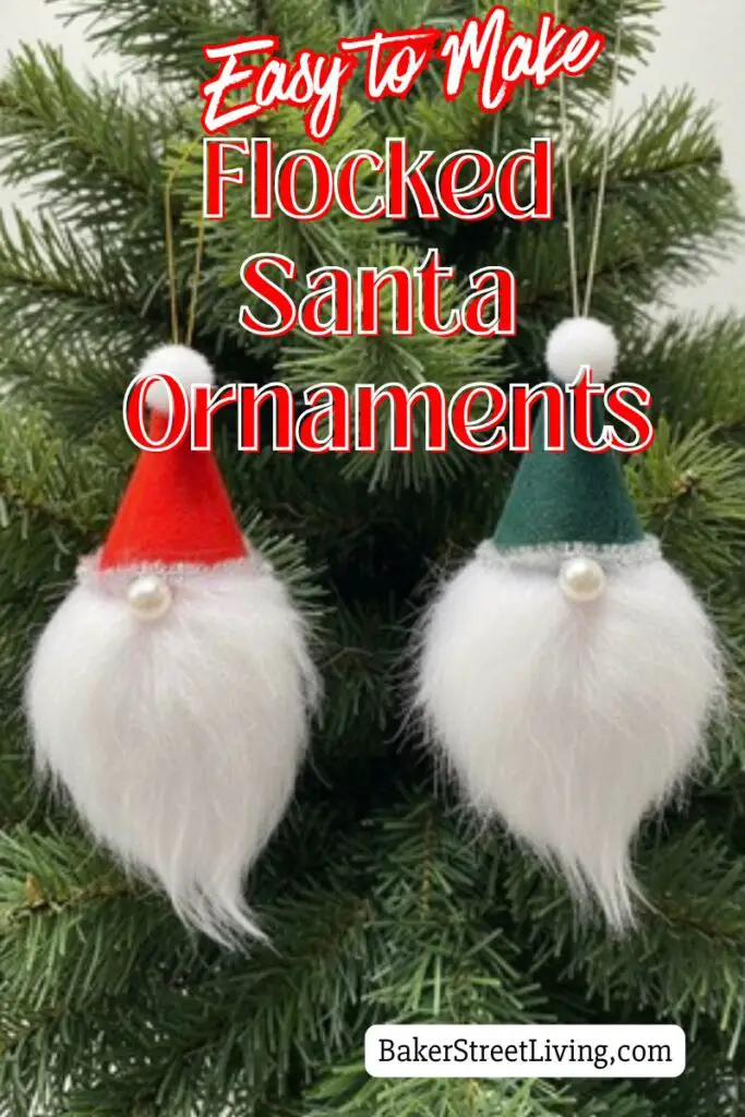 DIY Flocked santa Ornament