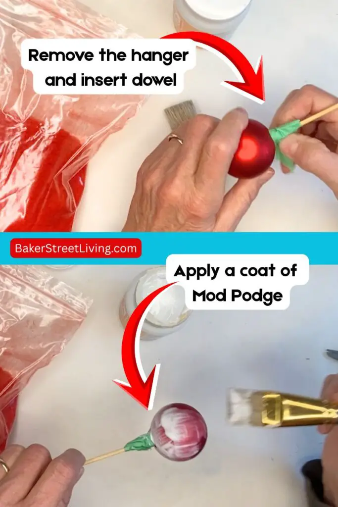 how to make flocked ornaments