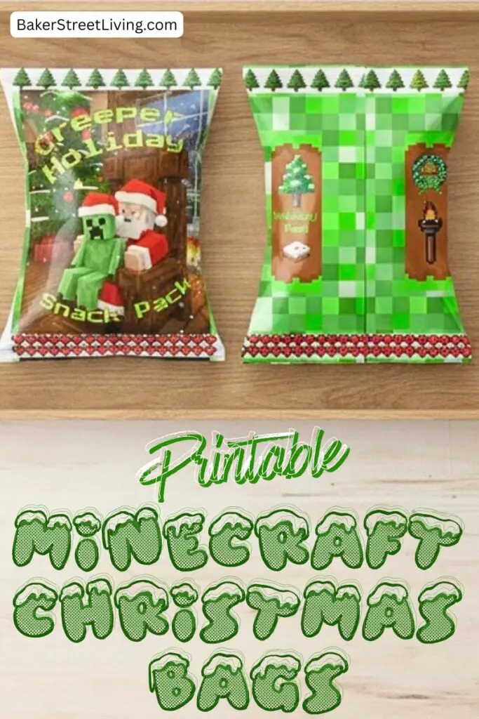 Printable Minecraft Christmas Bags