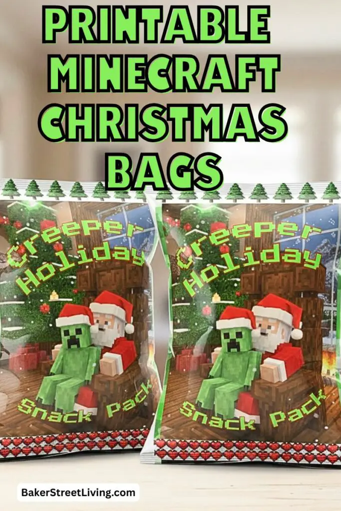Printable Minecraft Snack bags