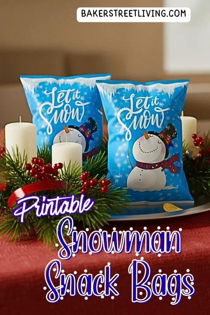 printable snowman chip bags