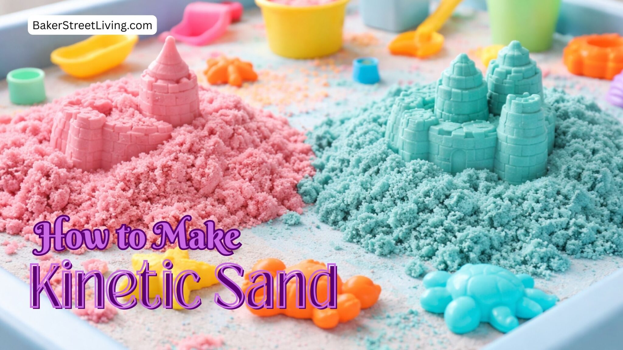 How to Make Kinetic Sand (Sensory Sand) - Baker Street Living
