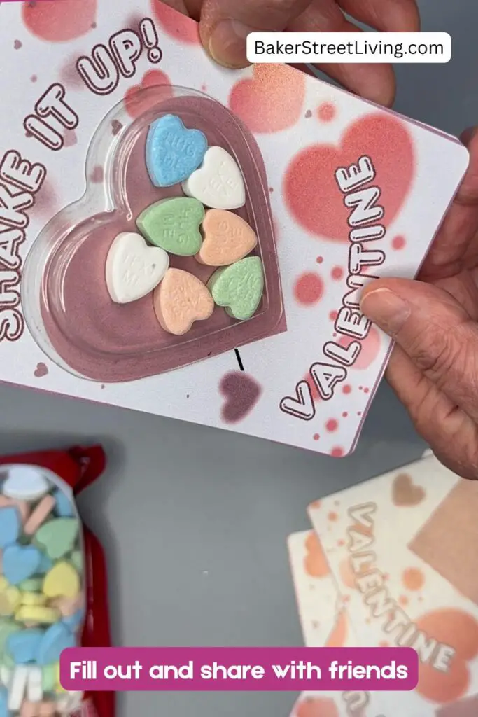 Easy Printable valentine shaker cards