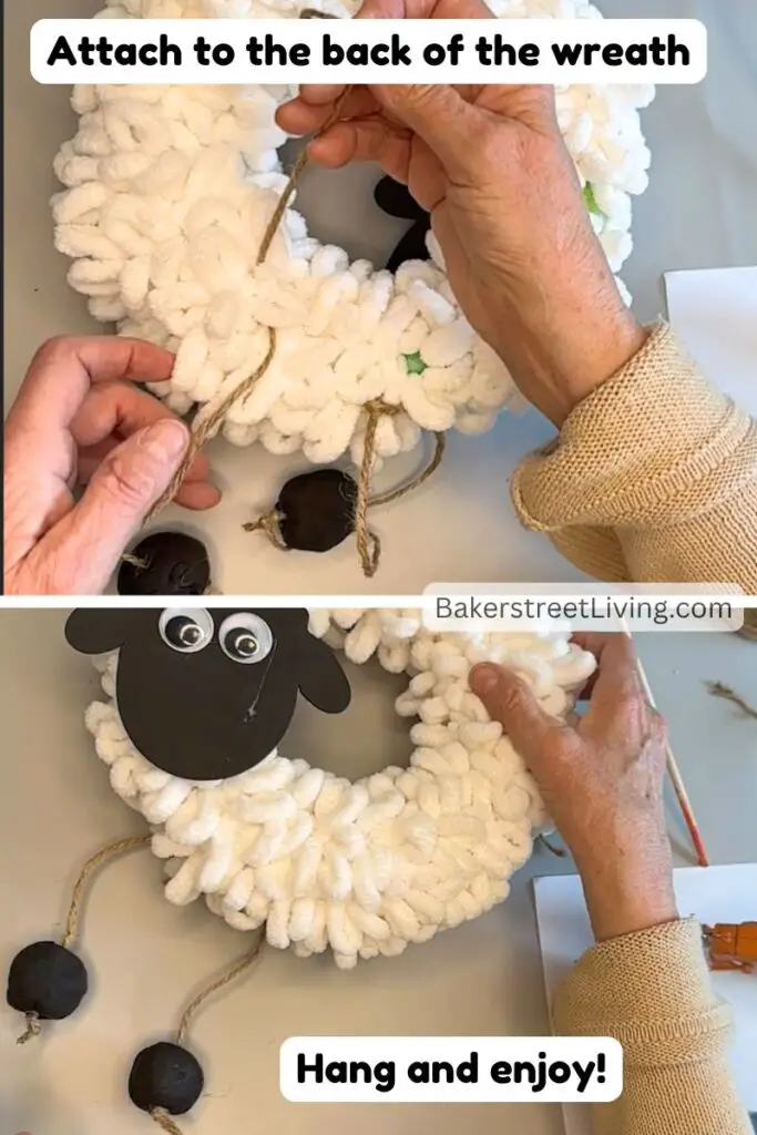 How to Make a Sheep Wreath with Loop Yarn