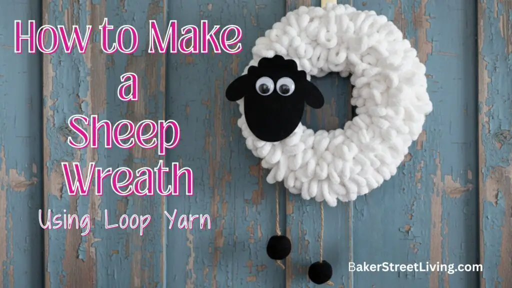 DIY Sheep Wreath made using Loop Yarn