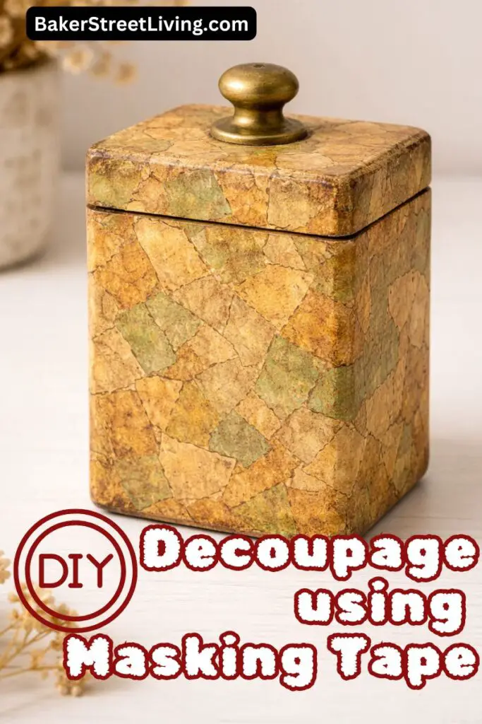 decoupage using masking tape
