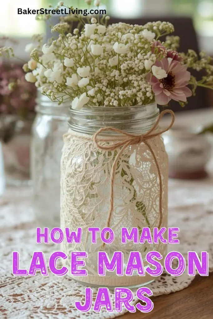 DIY Lace Mason Jars