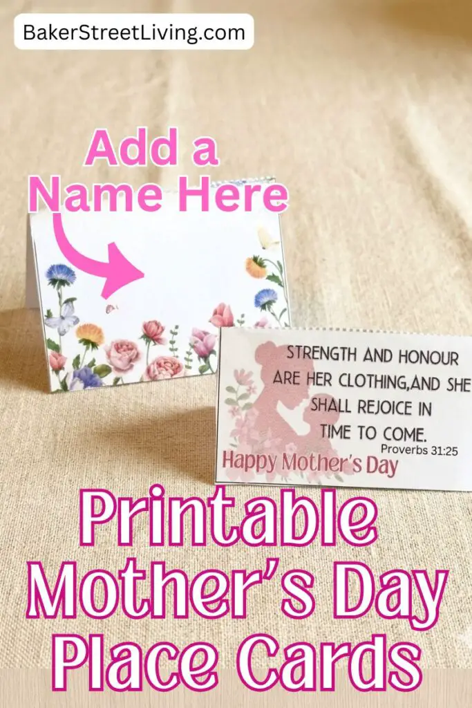 free printable mother's day place cards