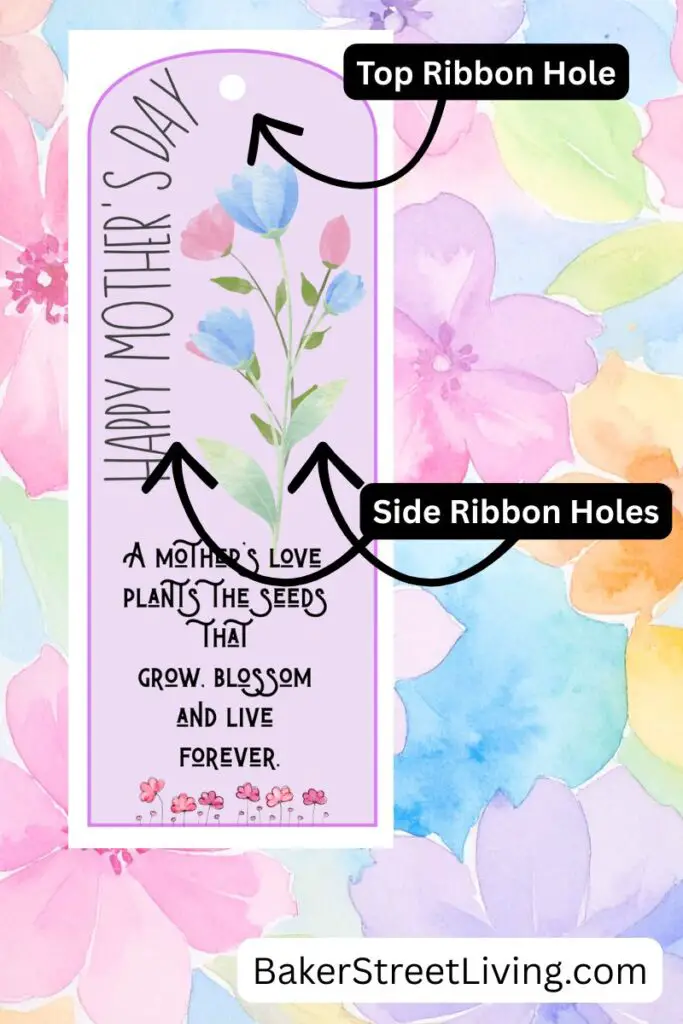 Placement of Holes in Printable Flower Cards