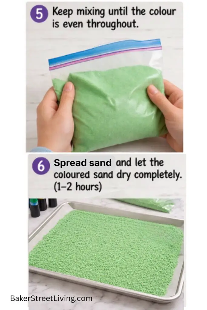 how to colour sand