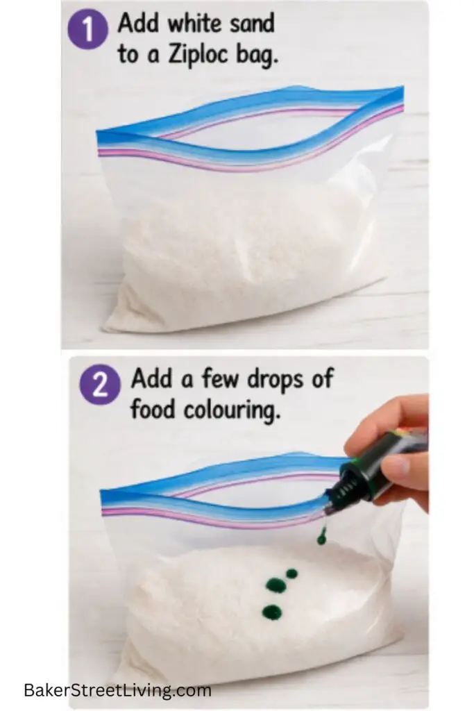 how to colour sand