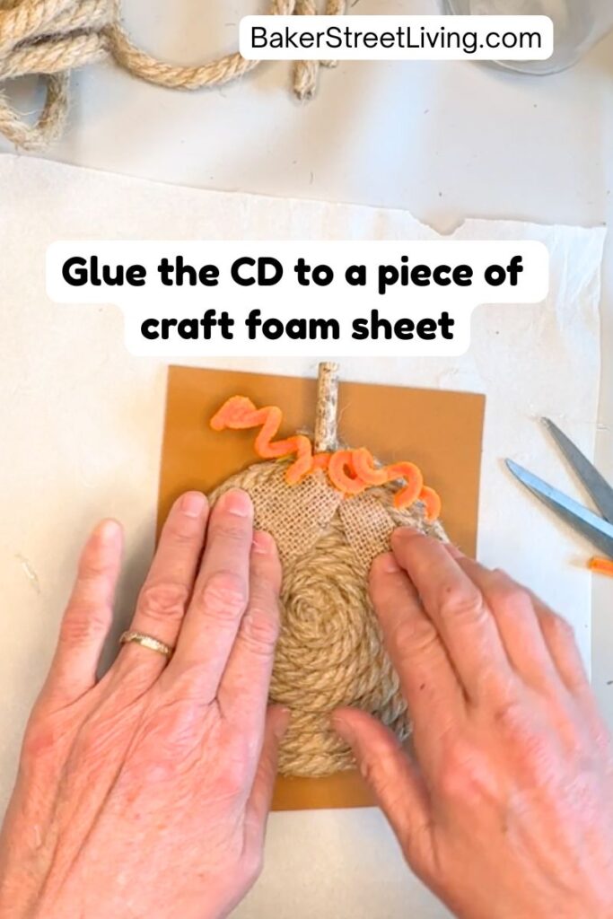 Making a DIY Rope Pumpkin using a Recycled CD