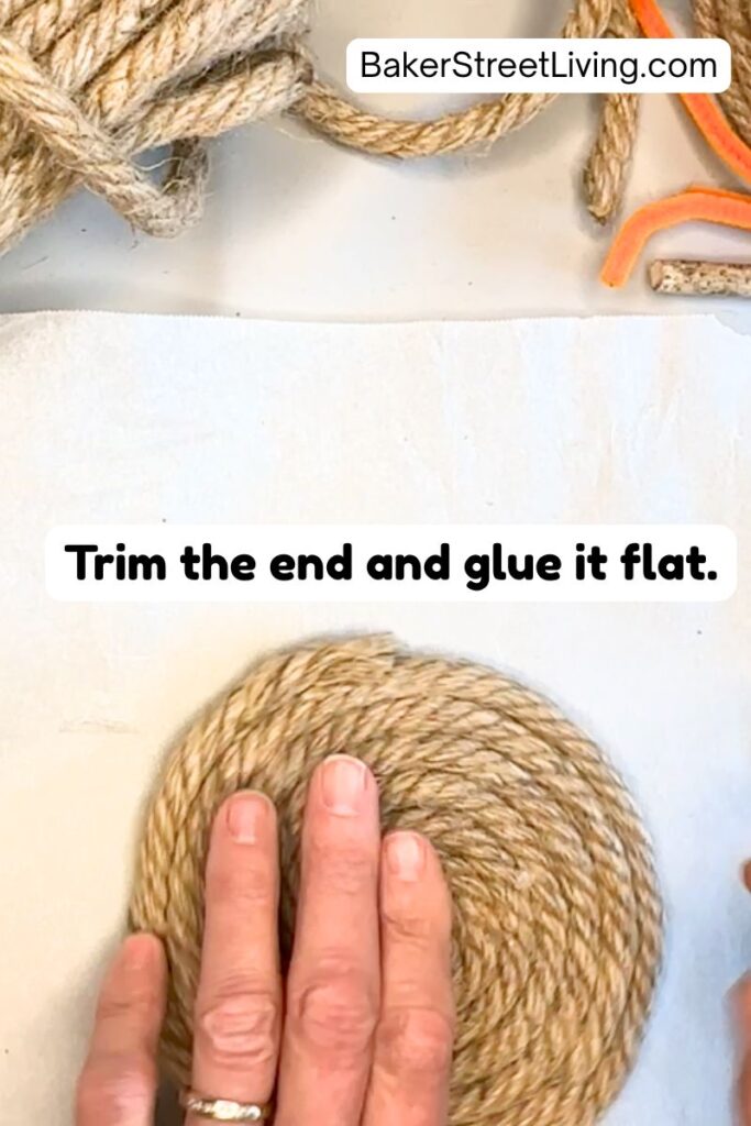 Making DIY Rope Pumpkins using a Recycled CD