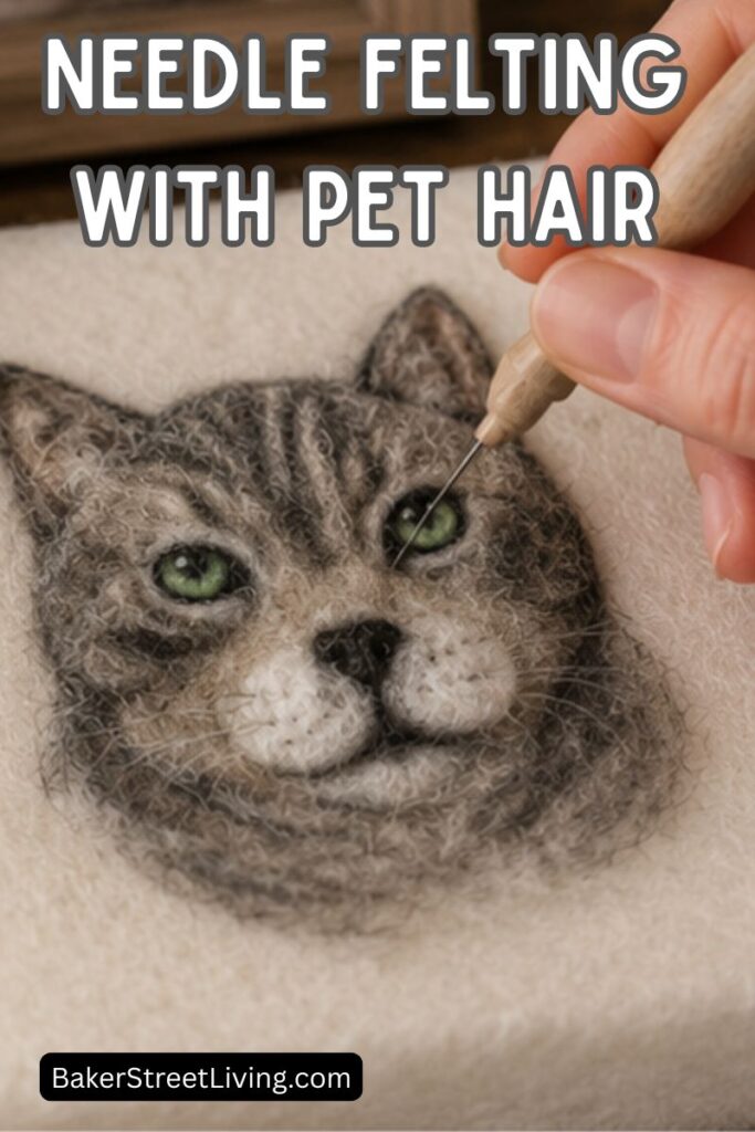 needle felting with pet hair