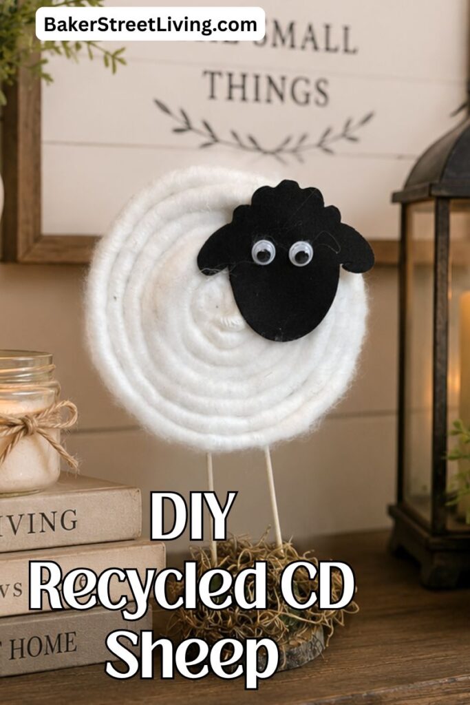 sheep craft from recycled cd