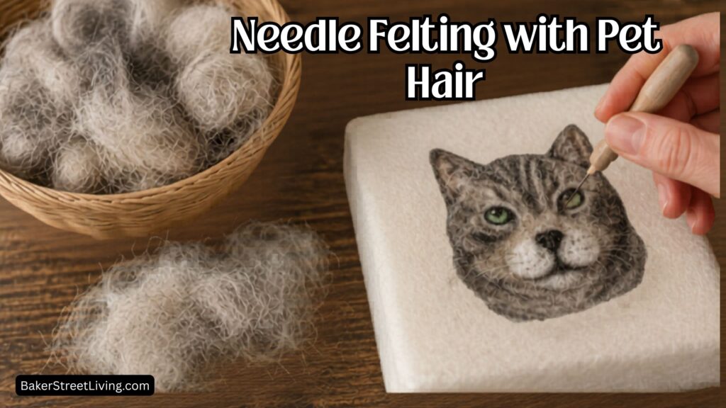 Needle feltimg wioth pet hair
