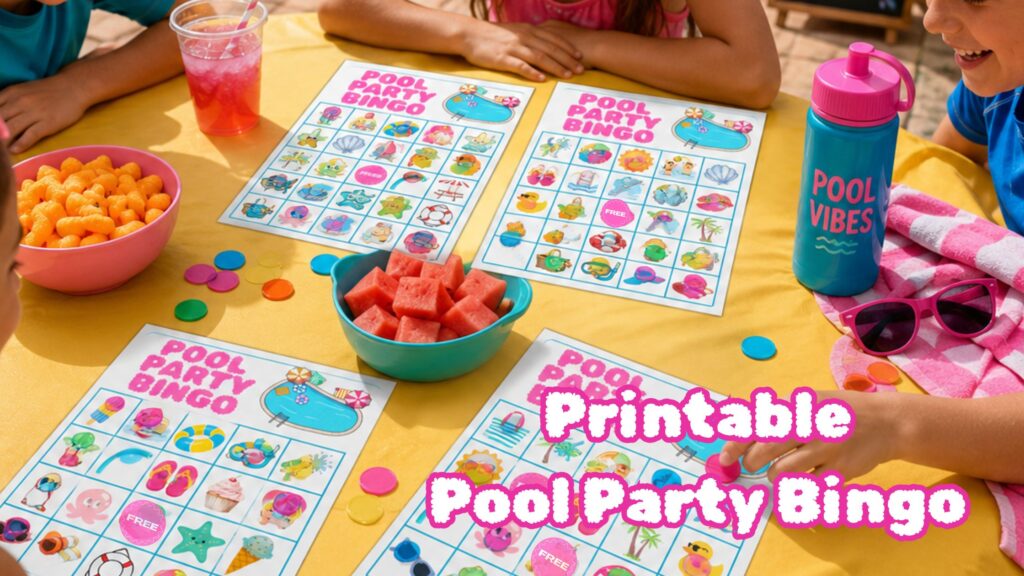 Printable Pool Party Bingo Game
