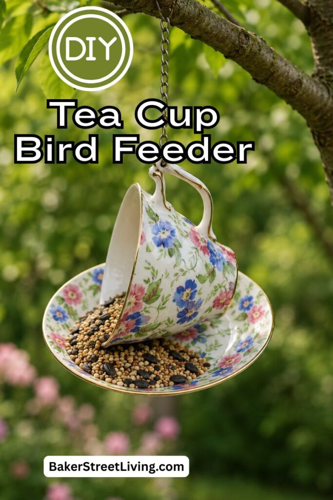DIY Teac Cup bird feeder