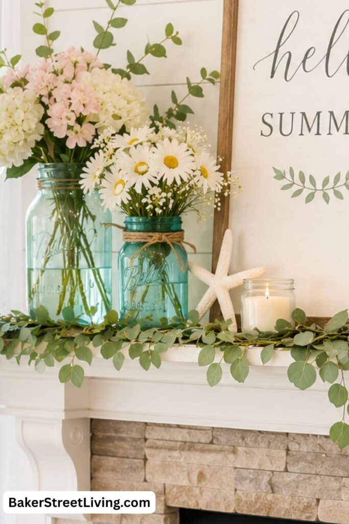 Summer Mantel Decor Ideas