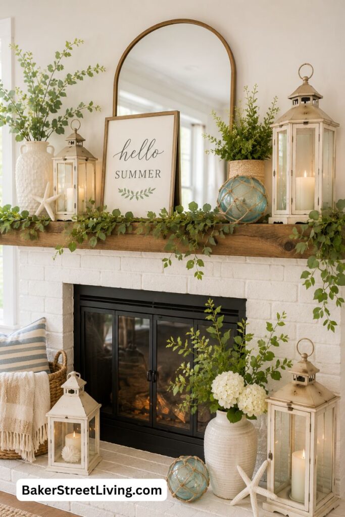 Summer Mantel Decor Ideas