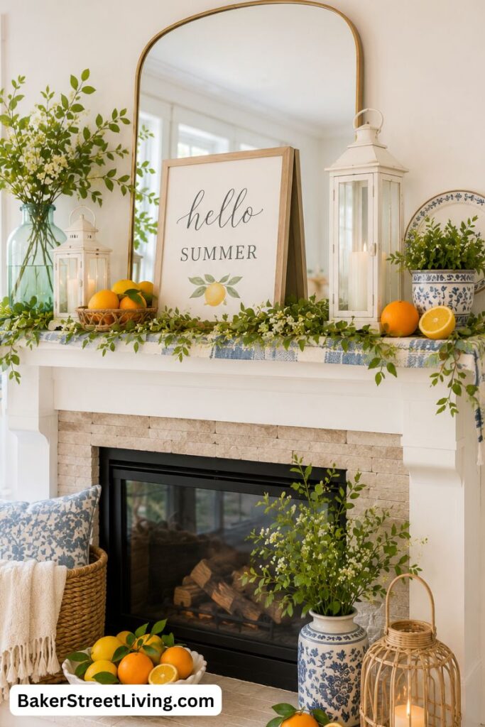 Summer Mantel Decor Ideas