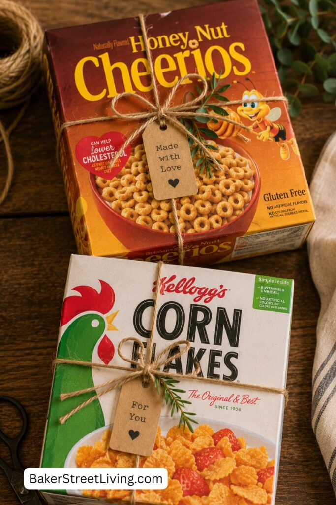 recycled cereal boxes for gift giving