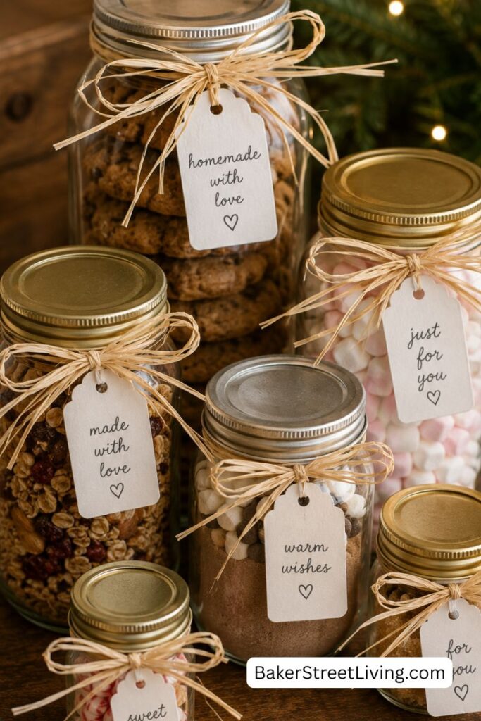 maon jars used as gift wrap