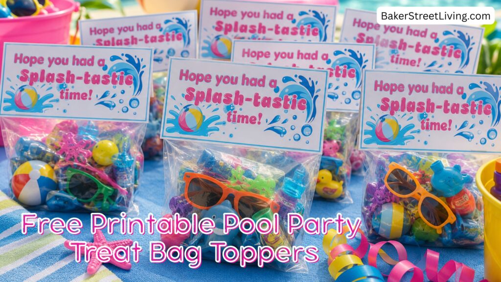 Pool Party Treat Bag Toppers