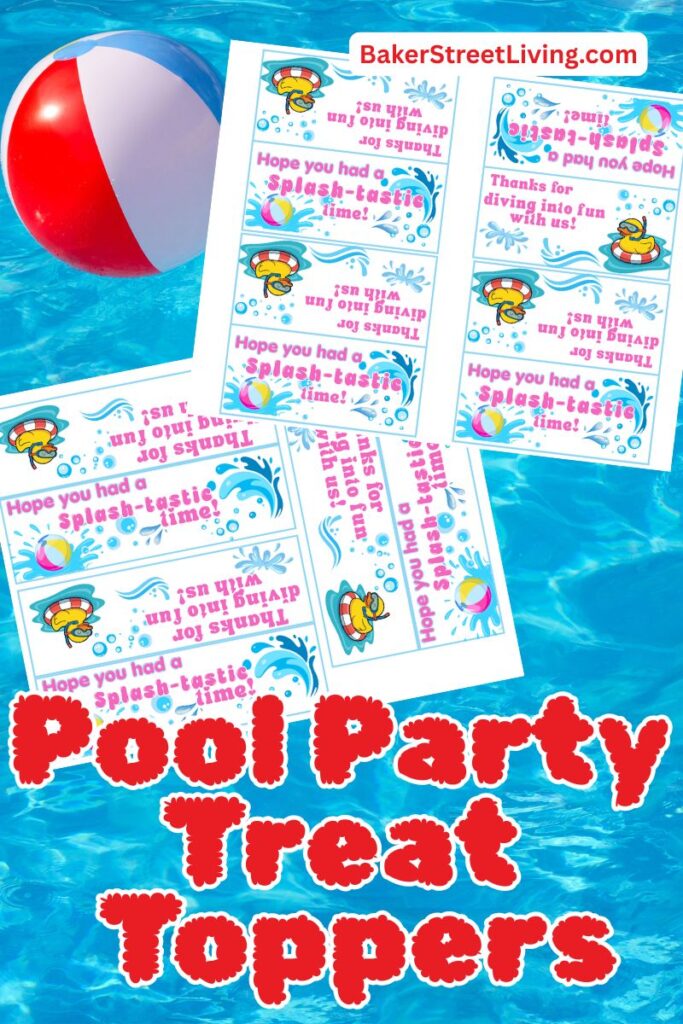 Pool Party Treat Bag Toppers